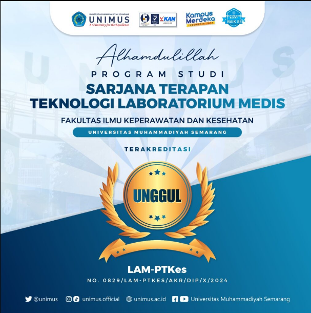 You are currently viewing Selamat dan Sukses, Hasil Akreditasi Prodi Sarjana Terapan Teknologi Laboratorium Medis “UNGGUL”